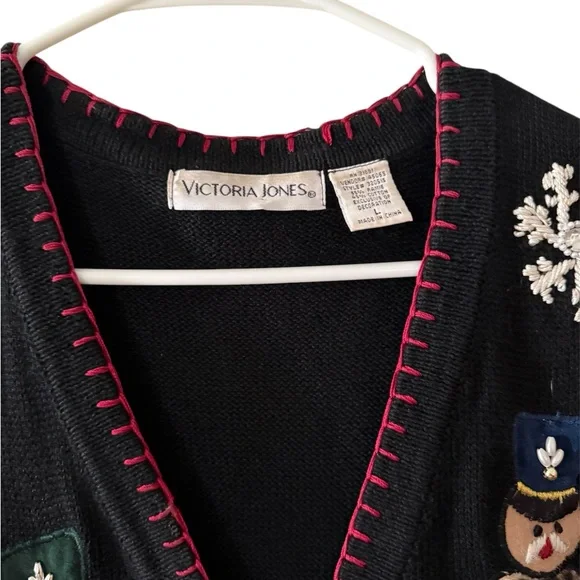 "Vintage Victoria Jones Christmas Nutcracker Sweater Vest" - Picture 7 of 8